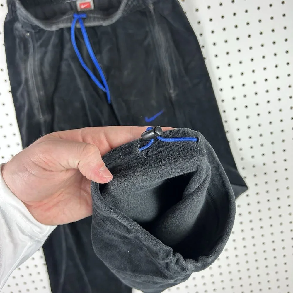 DePaul‎ Nike Baggy Velour Sweatpants XS Ripcord Streetwear Team Black Zip Pocket
